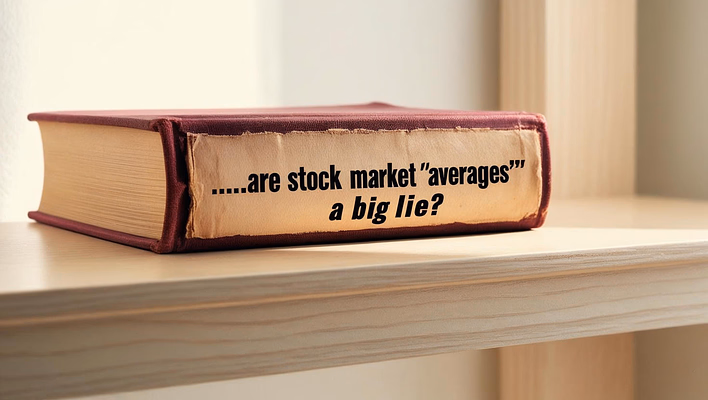 Stock market data illustrating the difference between average and actual returns